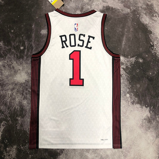 Chicago Bulls City Edition White #1 ROSE NBA Season Jerseys 2023