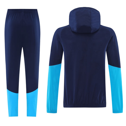 Spain Windbreaker Sets With Pants Blue Football Jersey 2026/2027