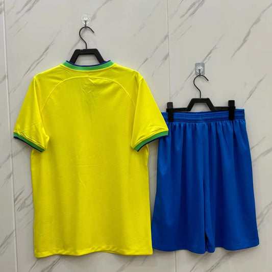 Brazil Home Fans Kits Suit Football Jersey 2022