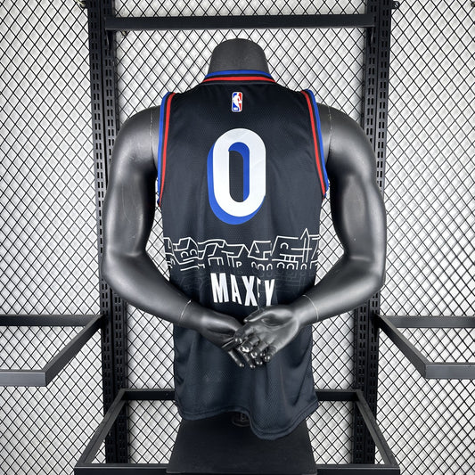 Philadelphia 76Ers City Edition Retro Black #0 MAXEY NBA Season Jerseys 2021