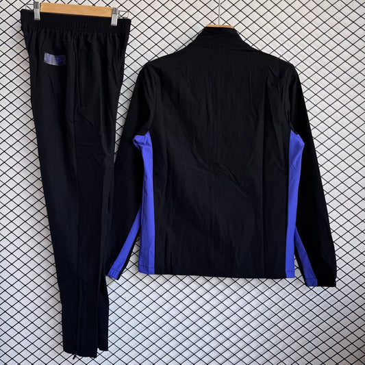 Barcelona Windbreaker Sets With Pants Black Football Jersey 2025/2026