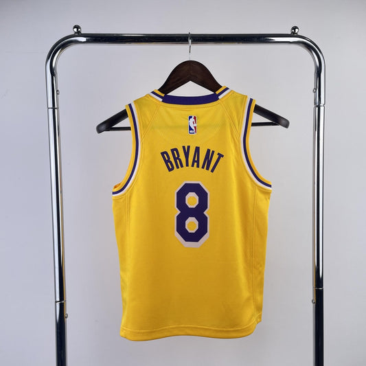 Los Angeles Lakers Kids Kobe #8 BRYANT Yollow NBA Jerseys