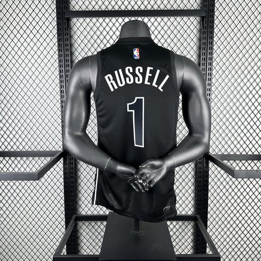 Brooklyn Nets Black #1 RUSSELL NBA Season Jerseys 2023