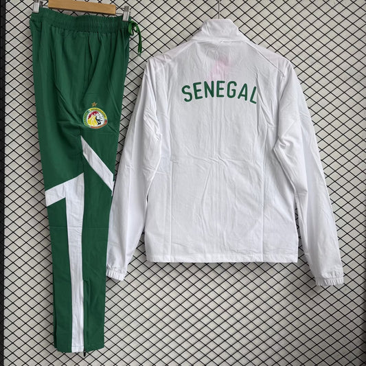 Senegal Windbreaker Sets With Pants White Football Jersey 2025/2026