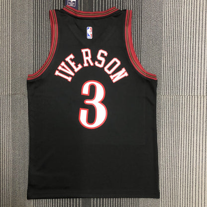Philadelphia 76Ers Retro Black #3 IVERSON NBA Season Jerseys