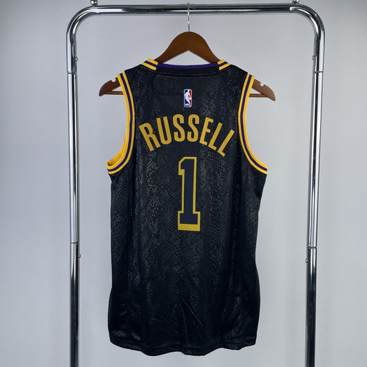 Los Angeles Lakers Snake Pattern Black #1 RUSSELL NBA Season Jerseys