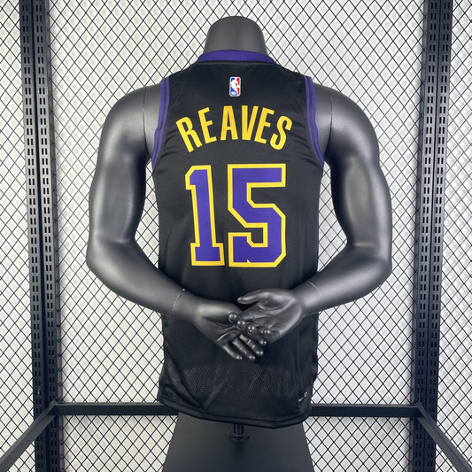 Los Angeles Lakers Kids City Edition Black #15 Reaves NBA Season Jerseys 2026