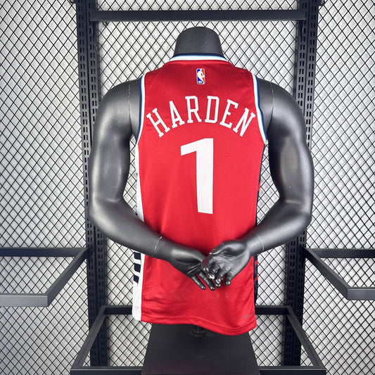 Los Angeles Clippers Red #1 HARDEN NBA Season Jerseys 2025