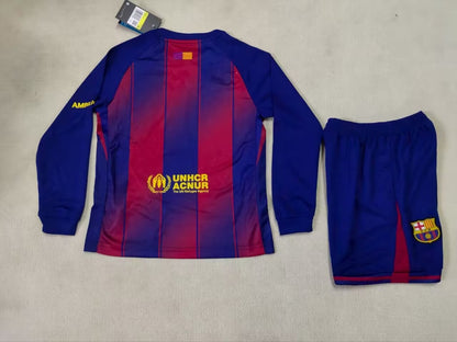 Barcelona Home Long Kids Football Jersey 2025/2026