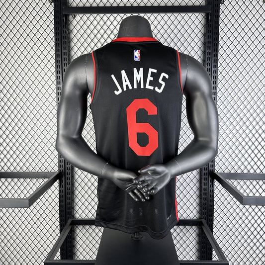 Miami Heat Black City Edition 6 James V-neck NBA Jerseys