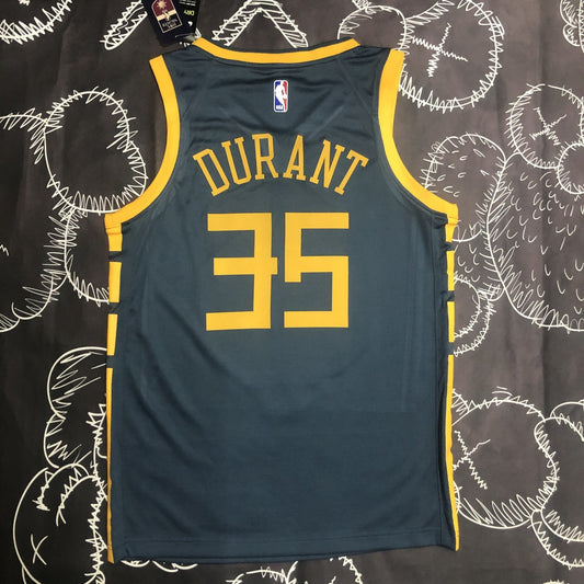 Golden State Warriors Grey Retro #35 DURANT NBA Season Jerseys 2018