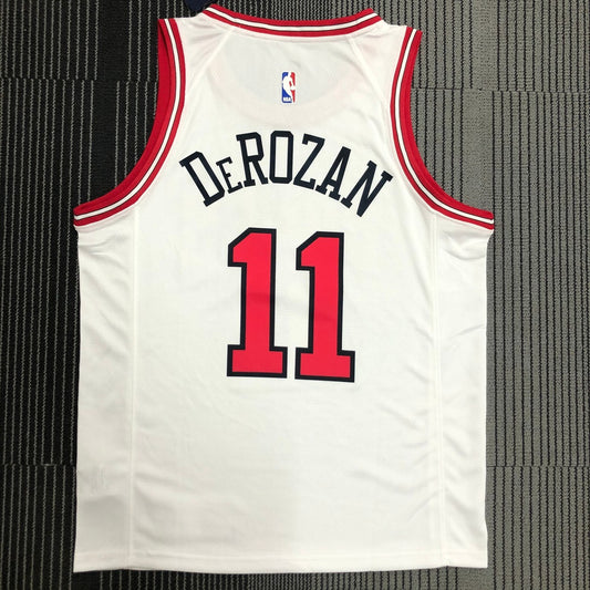 Chicago Bulls While #11 DEROZAN NBA Season Jerseys