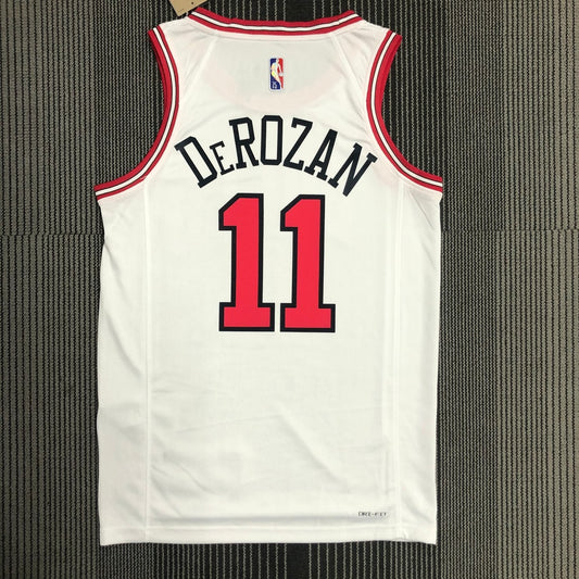 Chicago Bulls White #11 DEROZAN NBA Season Jerseys 75 Year