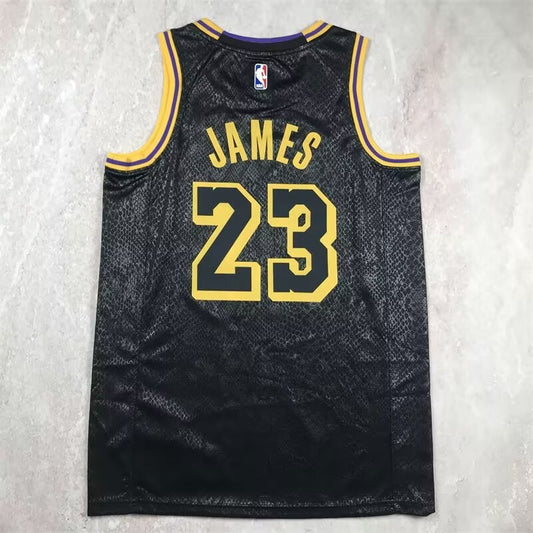 Los Angeles Lakers Kids Black Snake Pattern #23 JAMES NBA Jerseys