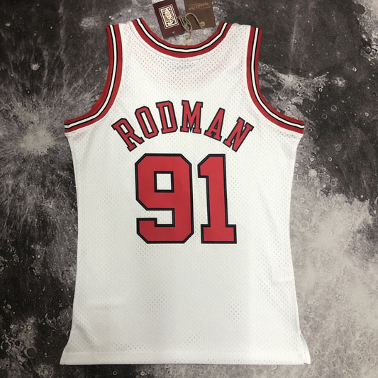 Chicago Bulls White #91 RODMAN NBA Season Jerseys 1998