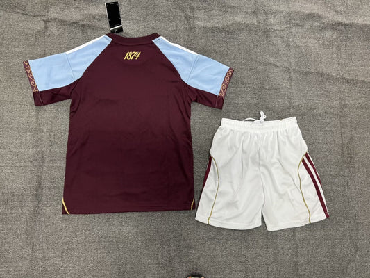 Aston Villa Home Kids Football Jersey 2025/2026