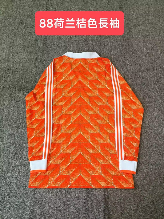 Retro Netherlands Home Long Football Jersey 1988