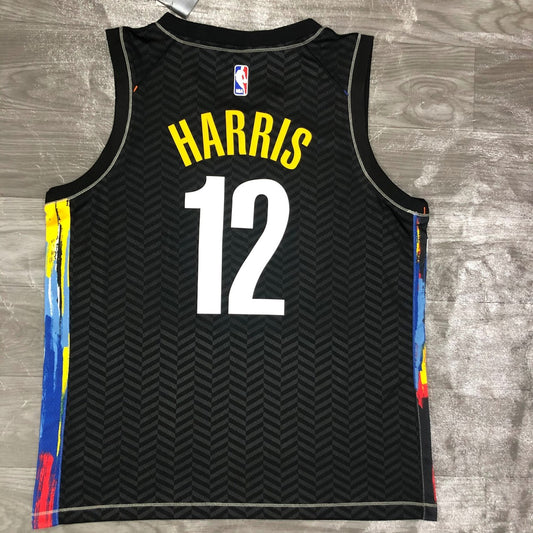 Brooklyn Nets City Edition Graffiti Black #12 HARRIS NBA Season Jerseys 2021