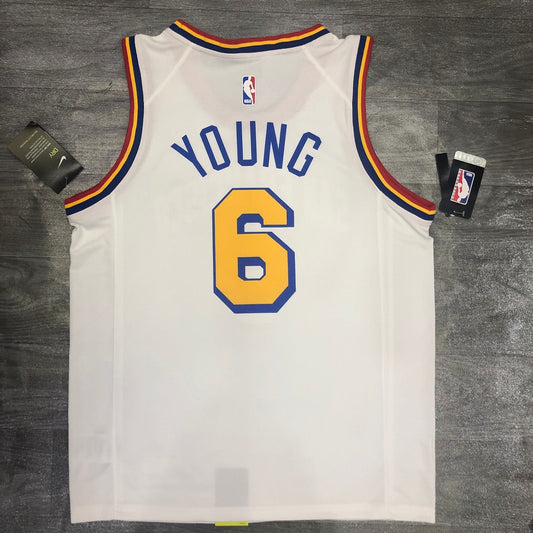 Golden State Warriors White San Francisco #6 YOUNG NBA Season Jerseys