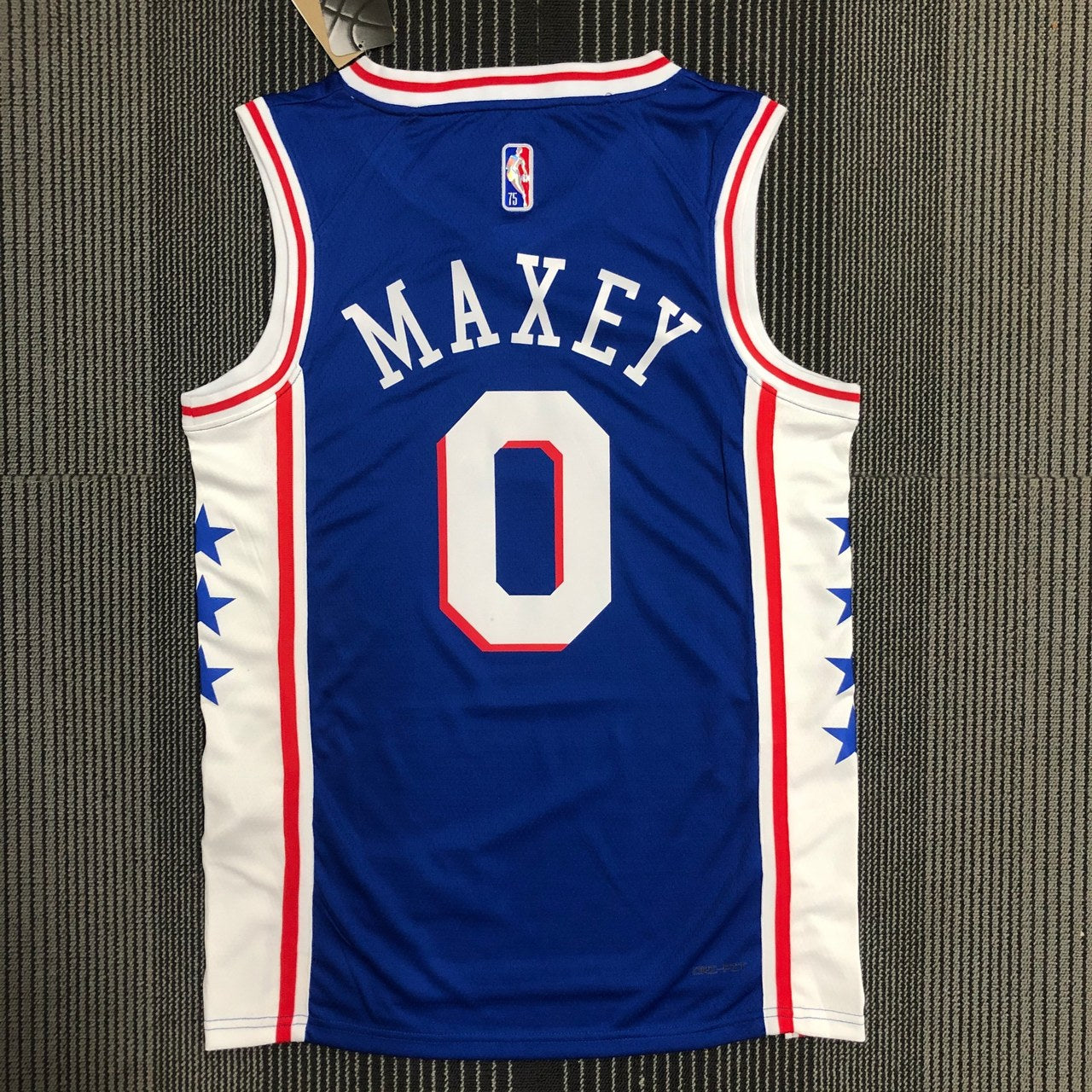 Philadelphia 76Ers Blue #0 MAXEY NBA Season Jerseys 75 Year