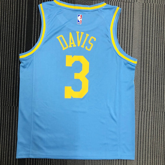 Los Angeles Lakers Round Neck MPLS Blue #3 DAVIS NBA Season Jerseys