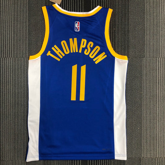 Golden State Warriors Blue V-Neck #11 THOMPSON NBA Season Jerseys 75 Year