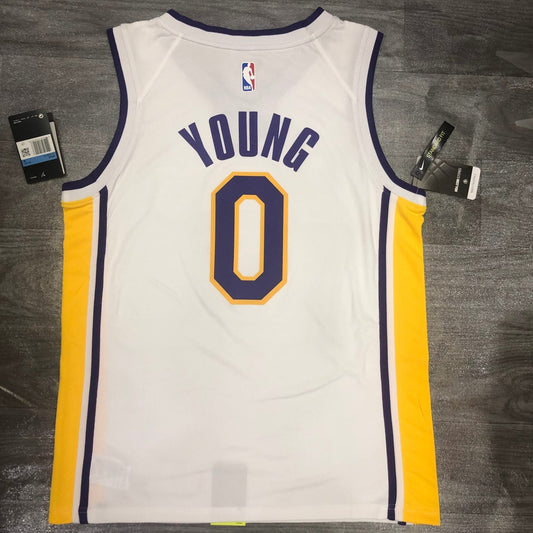 Los Angeles Lakers White V-neck #0 YOUNG NBA Season Jerseys