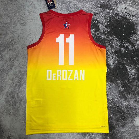 Chicago Bulls Yellow ALL-STAR #11 DEROZAN NBA Season Jerseys 2023