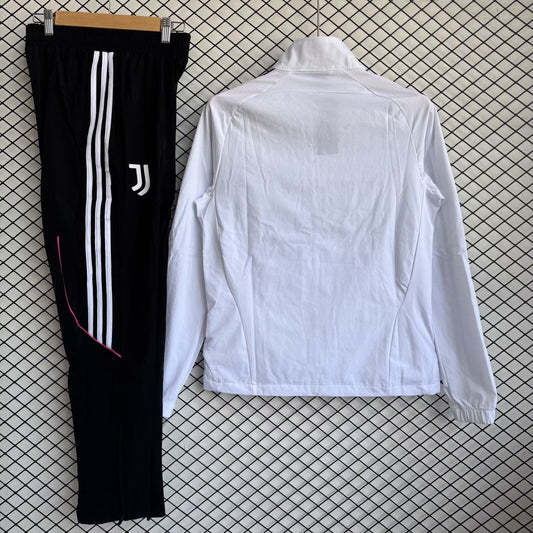Juventus Windbreaker Sets With Pants White Football Jersey 2025/2026