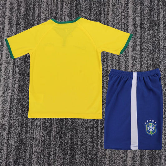 Retro Brazil Home Kids Football Jersey 2014