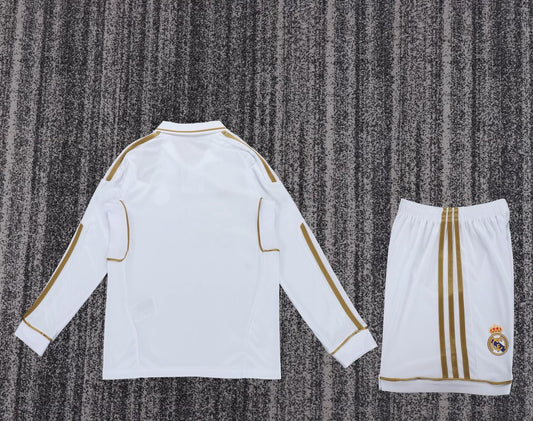 Retro Real Madrid Long Home Kids Football Jersey 2011/2012