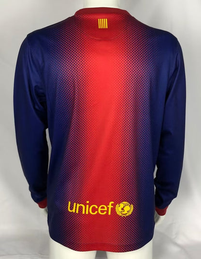 Retro Barcelona Home Long Sleeve Player Football Jersey 2012/2013