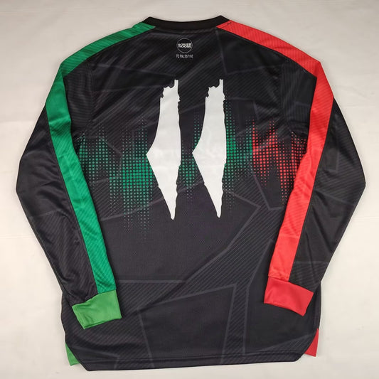 Palestine Black Long Sleeves Fans Football Jersey 2025/2026