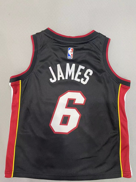 Miami Heat Black Kids #6 JAMES NBA Jerseys