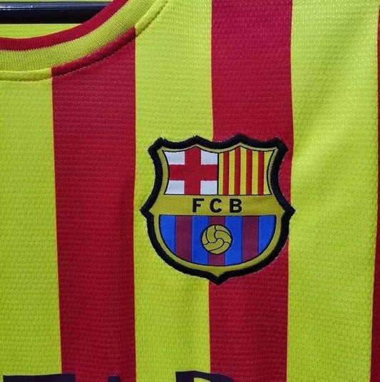 Retro Barcelona Away Yellow Football Jersey 2013/2014