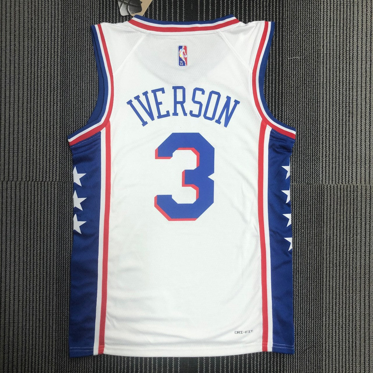 Philadelphia 76Ers White #3 IVERSON NBA Season Jerseys 75 Year