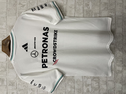 F1 Mercedes White Short Sleeve Racing Suit 2025