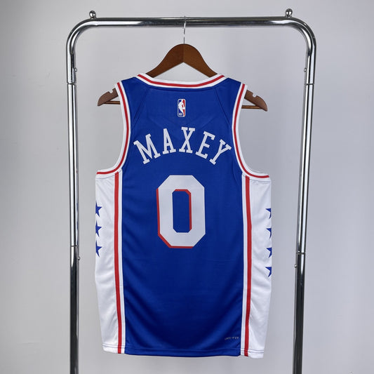 Philadelphia 76Ers Blue #0 MAXEY NBA Season Jerseys 2023
