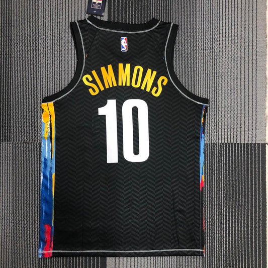 Brooklyn Nets City Edition Graffiti Black #10 SIMMONS NBA Season Jerseys 2021
