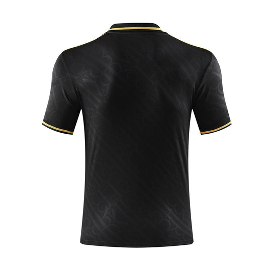 Real Madrid Polo Retro Fans Black Stripe Inkjet Football Jersey 2025/2026