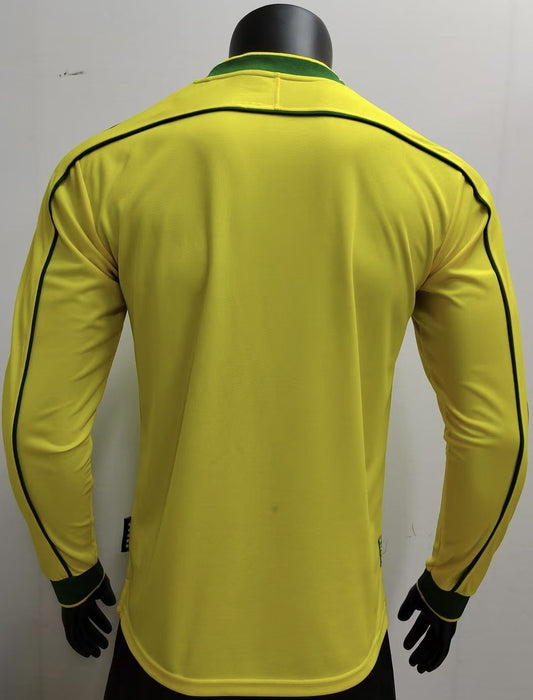 Retro Brazil Home Long Football Jersey 1998