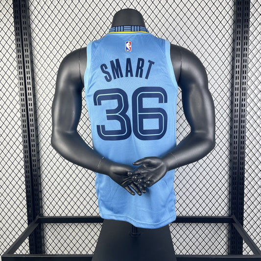 Memphis Grizzlies City Edition Blue #36 SMART NBA Jerseys 2024