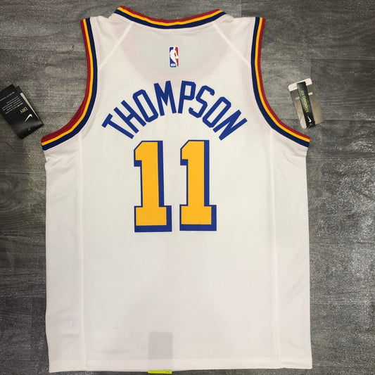 Golden State Warriors White San Francisco #11 THOMPSON NBA Season Jerseys