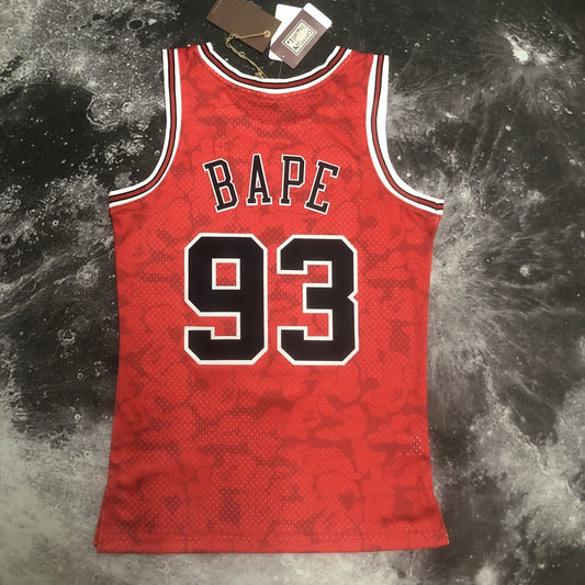 Chicago Bulls CO-branded Ape Head Red #93 BAPE NBA Season Jerseys