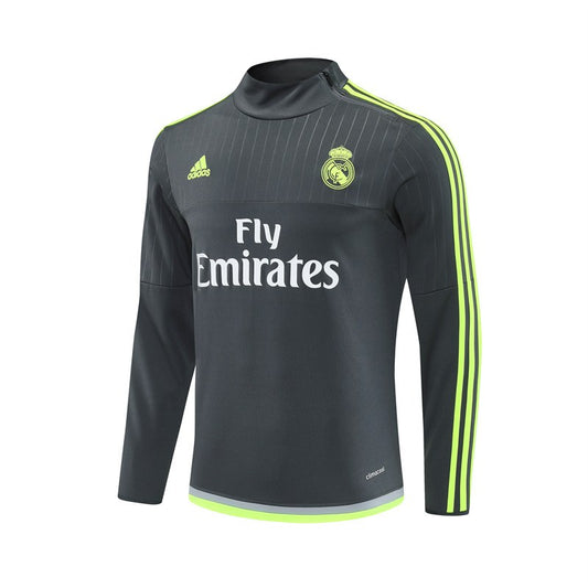 Retro Real Madrid Training Tracksuit Grey 2015/2016