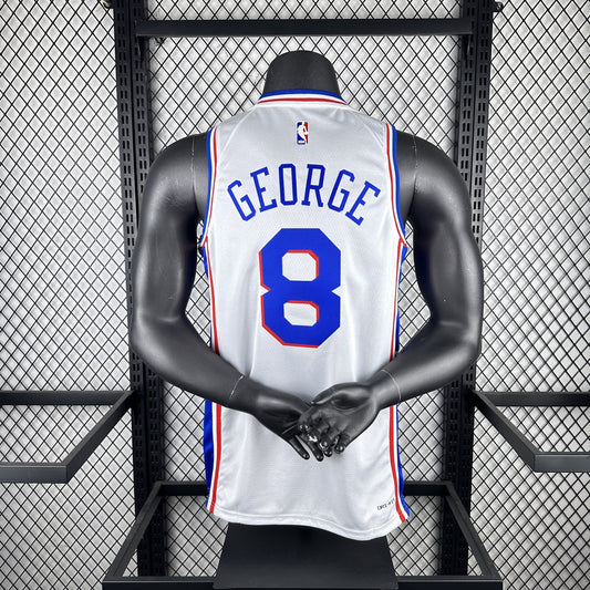 Philadelphia 76Ers White #8 GEORGE NBA Season Jerseys 2023