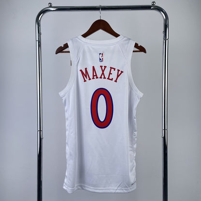 Philadelphia 76Ers City Edition White #0 MAXEY NBA Season Jerseys 2023