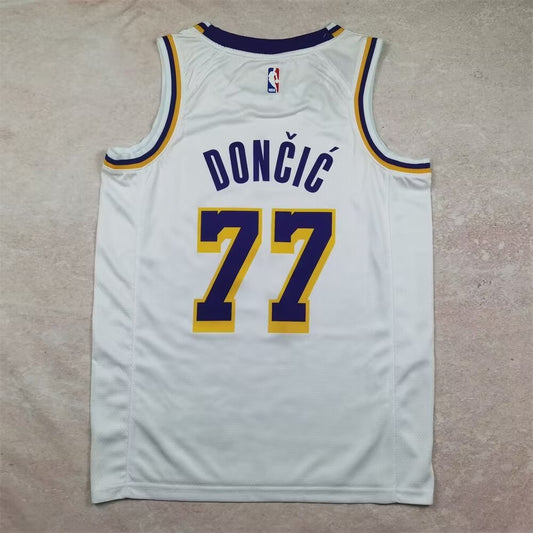 Los Angeles Lakers Kids White #77 DONCIC NBA Jerseys