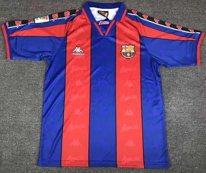 RONALDO # 9 Barcelona Home Red And Blue Retro Football Jersey 1996/1997