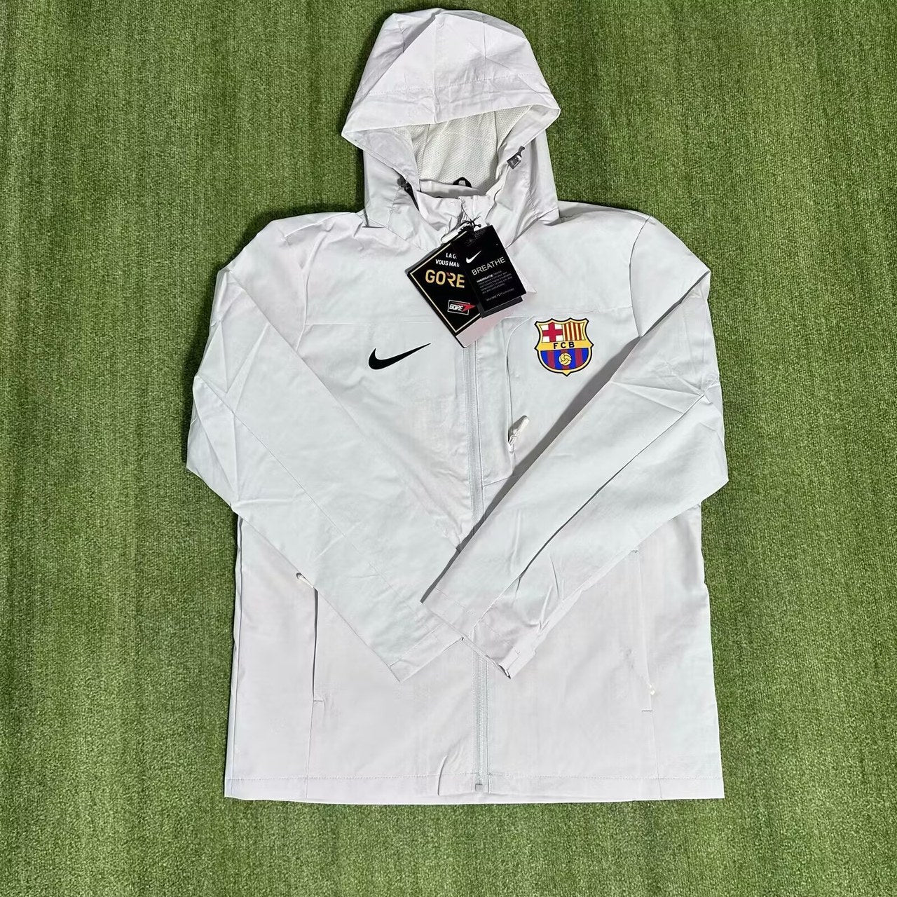 Barcelona Windbreaker Interchange Jacket Black White Football Jersey 2025/2026